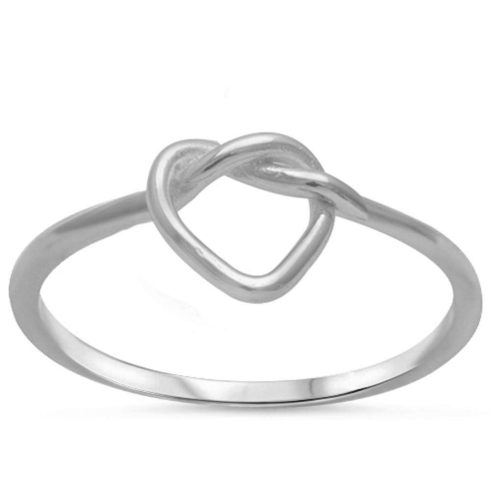Plain Heart Knot .925 Sterling Silver Ring Sizes 3-10