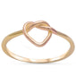 Yellow Gold Plated Plain Heart Knot .925 Sterling Silver Ring Sizes 3-10