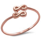 Rose Gold Plated Double Infinity .925 Sterling Silver Ring Sizes 4-11