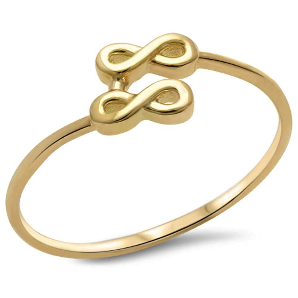 Yellow Gold Plated Double Infinity .925 Sterling Silver Ring Sizes 4-11