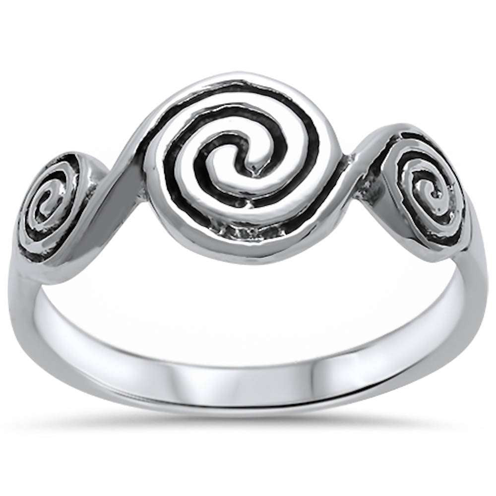 <span>CLOSEOUT!</span>Plain Swirl Design .925 Sterling Silver Ring Sizes 5-10