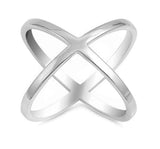 Plain "Criss Cross"  .925 Sterling Silver Ring Sizes 5-11