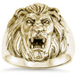 <span>CLOSEOUT! </span>Yellow Gold Plated Solid Lion .925 Sterling Silver Ring Sizes 8-12