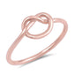 Rose Gold Plated Love Heart Infinity Knot .925 Sterling Silver Ring Sizes 3-12
