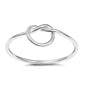 Plain Heart Love Knot .925 Sterling Silver Ring Sizes 3-10