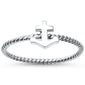 <span>CLOSEOUT!</span>Sailor Anchor Braided Solid .925 Sterling Silver Ring Size 4