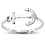 <span>¡REBAJAS!</span>Anillo de plata de ley .925 con ancla lisa
