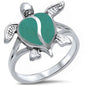 <span>CLOSEOUT!</span>Green Turquoise Turtle .925 Sterling Silver Ring