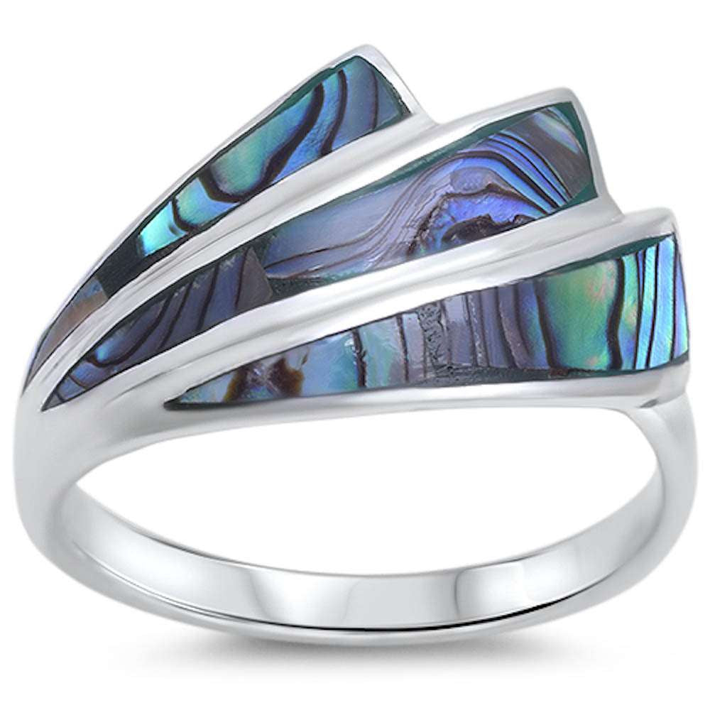 New Abalone Shell Design .925 Sterling Silver Ring Sizes 6-9