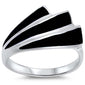 New Black Onyx Design .925 Sterling Silver Ring Sizes 6-9