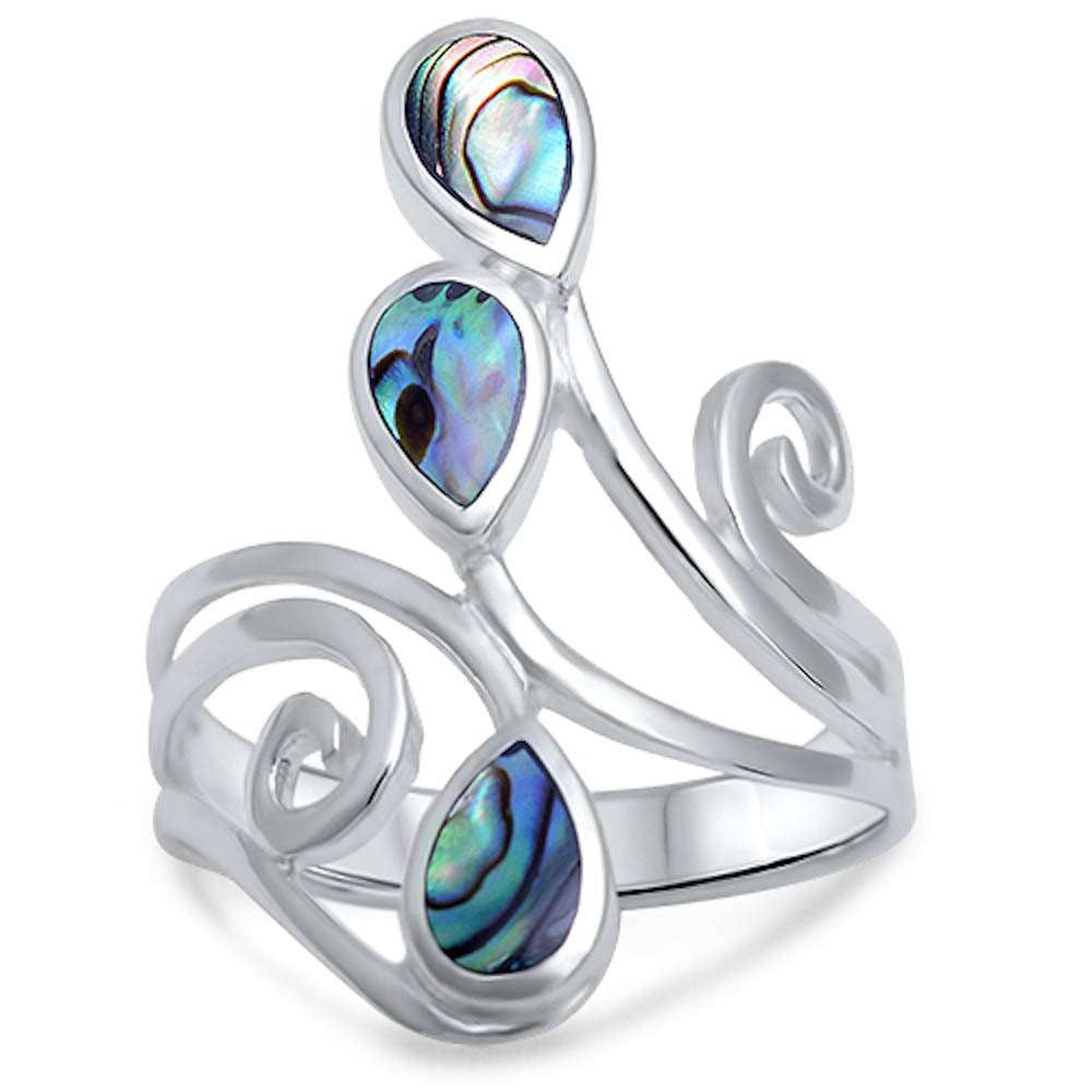 Abalone Shell .925 Sterling Silver Ring Sizes 6-9