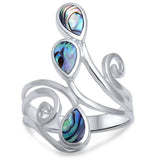 Abalone Shell .925 Sterling Silver Ring Sizes 5-13
