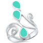 Turquoise Wrap Around Spiral .925 Sterling Silver Ring Sizes 5-13