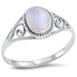 Oval Pearl .925 Sterling Silver Ring Sizes 6-9