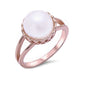 <span>CLOSEOUT!</span> Rose Gold Plated Fresh Water Pearl .925 Sterling Silver Ring Sizes 5-7, 9-11