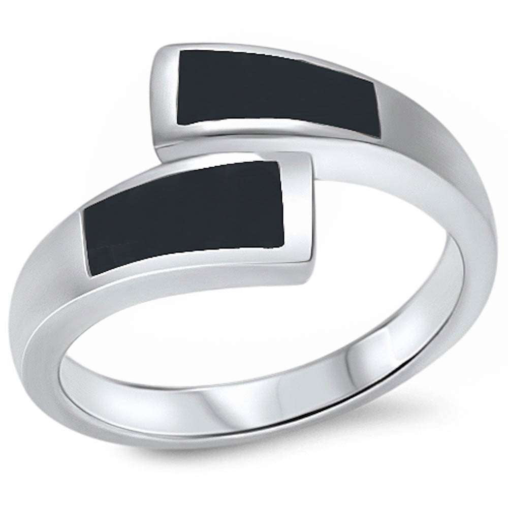 <span>CLOSEOUT!</span>New Fashion Black Onyx .925 Sterling Silver Ring Sizes 5