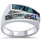 <span>CLOSEOUT!</span>Abalone Shell Double Ring  .925 Sterling Silver Ring Sizes 5-10
