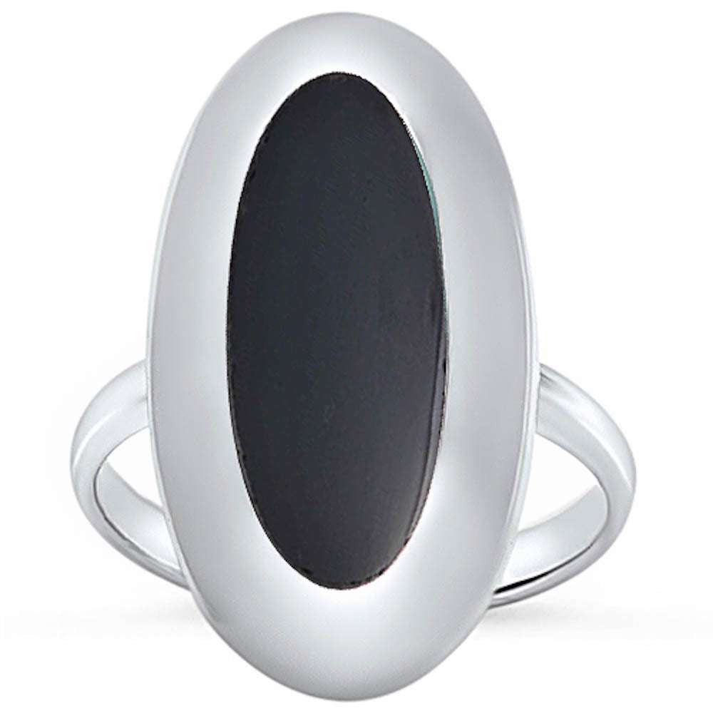 <span>CLOSEOUT!</span>Oval Shape Black Onyx .925 Sterling Silver Ring