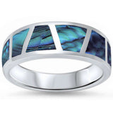  Abalone Shell Stone .925 Sterling Silver Ring