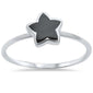 Wholesale Silver- Black Onyx Starfish .925 Sterling Silver Ring Sizes 5-9