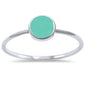 Round Turquoise .925 Sterling Silver Ring Sizes 4-11