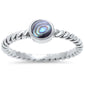 Bezel Abalone Shell .925 Sterling Silver Braided Ring Sizes 4-10