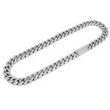 <span style="color:purple">SPECIAL!</span> 9MM 6.92ct G SI 14K White Gold Diamond Round Cuban Necklace 22"
