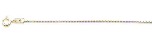 015-.9MM Yellow Gold Plated Round Box Chain .925  Solid Sterling Silver Available in 16"- 22" inches NEW
