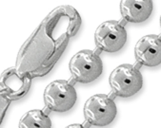 <span>CLOSEOUT 20% OFF! </span>5MM Ball Bead Chain .925  Solid Sterling Silver Sizes 7-8" and 16-20"