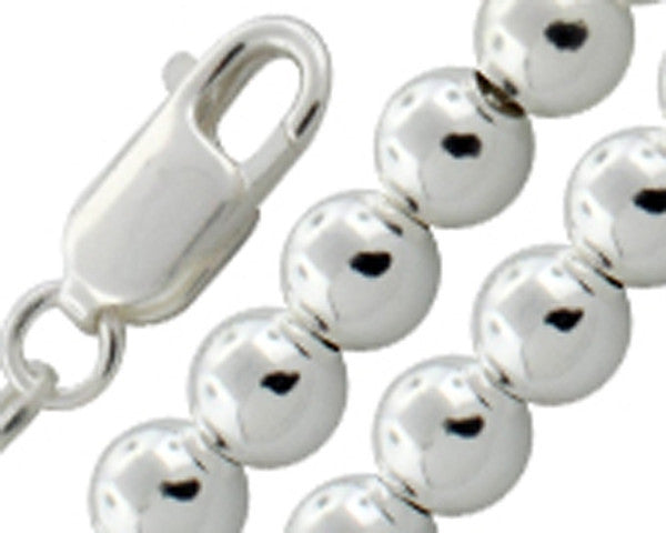Sonara Jewelry-6MM Ball Bead Chain .925 Solid Sterling Silver