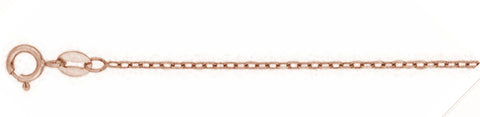 030- .6MM Rose Gold Plated Cable Chain .925  Solid Sterling Silver Available in 16"- 22" inches