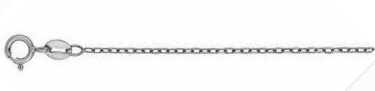 035- .7MM Rhodium Plated Cable Chain .925  Solid Sterling Silver Available in 16"- 26" inches NEW