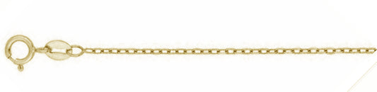 030- .6MM Yellow Gold Plated Cable Chain .925  Solid Sterling Silver Available in 16"- 22" inches NEW