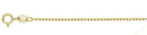 030- .6MM Yellow Gold Plated Cable Chain .925  Solid Sterling Silver Available in 16"- 22" inches