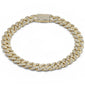 <span style="color:purple">SPECIAL!</span> 7mm 1.68ct G SI 14K Yellow Gold Diamond Round Cuban Bracelet 8"