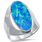 <span>CLOSEOUT!</span>Blue Opal .925 Sterling Silver Ring sizes 5-11