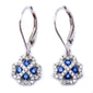 <span>GEMSTONE CLOSEOUT! </span> .56ct 14kt White Gold Infinity Heart Blue Sapphire & Diamond Drop Earrings