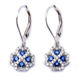 .56ct 14kt White Gold Infinity Heart Blue Sapphire & Diamond Drop Earrings