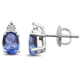 <span>GEMSTONE CLOSEOUT </span>! 1.26ct 10k White Gold Tanzanite & Diamond Earring