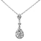 <span style="color:purple">SPECIAL!</span>.40ct 14k White Gold Diamond Pear Shaped Drop Pendant Necklace 16"+Ext