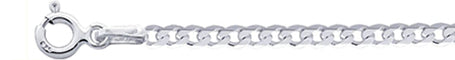 050-3MM Flat Curb Chain .925  Solid Sterling Silver Sizes 16-20"