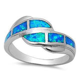  Blue Opal Fashion .925 Sterling Silver Ring