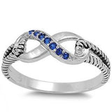  Sapphire Infinity Knot .925 Sterling Silver Ring