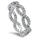 Beautiful Cz Infinity .925 Sterling Silver Ring