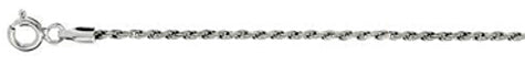 025-1.2MM Rhodium Plated Loose Rope Chain .925  Solid Sterling Silver Sizes 16-20"