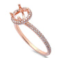 <span>DIAMOND CLOSEOUT! </span>.40ct Round Halo Style 14kt Rose Gold Diamond Semi Mount Engagement Ring