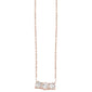 <span style="color:purple">SPECIAL!</span> .17cts 14kt Rose Gold Three Stone Round Diamond Pendant Necklace 18" Long