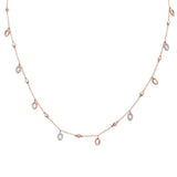 .53ct 14k Rose Gold Diamond Pendant Designer Necklace 16" Long+(1"ext)