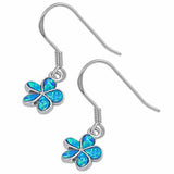 Blue Opal Plumeria .925 Sterling Silver Earring