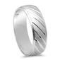 <span>CLOSEOUT!</span>MEN'S FANCY DESIGNER DIAMOND CUT WEDDING BAND.925 Sterling Silver Ring